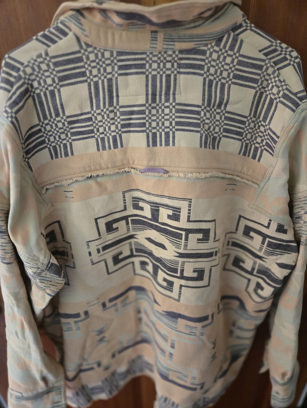 We The Free Beige & Black Aztec-Inspired Pullover Hoodie - Picture 7 of 9